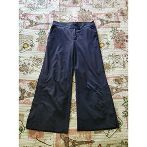 Athleta Women's Capri Pants Stretch Mid-Rise Wide Leg Pockets Blue Size 0